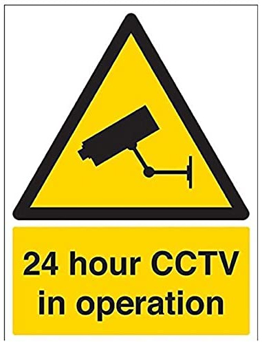 V Safety Security Notice, CCTV In Operation Sign - 300mm x 400mm - 1mm Rigid Plastic
