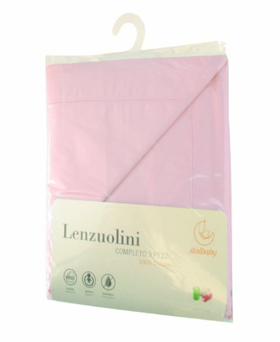 Italbaby 030.1010 - Sábana para Cochecito (3 Unidades) Rosa
