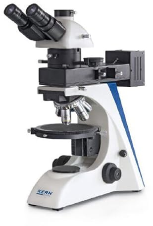 KERN Optics Polarisierendes Mikroskop für den flexiblen und professionellen Anwender, Infinity, Binokular Tubus, 12V/50W Halogen, Auflicht