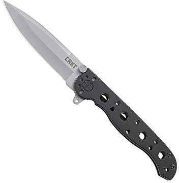 CRKT M16-01S Folding Knife with Frame Lock: Stainless Steel Plain Edge Blade, Stainless Steel Handle, Reversible Pocket Clip, M16-01S