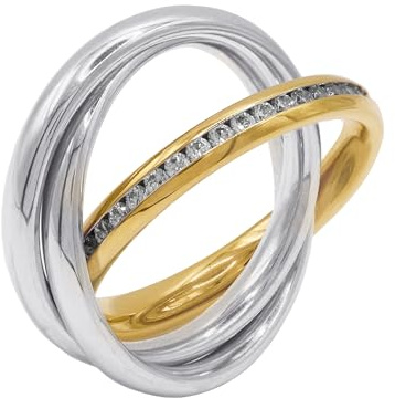 Heideman Ring Damen Trini aus Edelstahl Gold farbend matt Damenring für Frauen Rollring Spielring Dreierring 3er