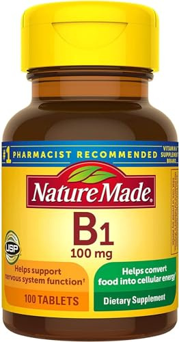 Nature Made Vitamin B-1 100 mg Tablets - 100 ct, Pack of 2