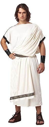 California Costumes 1126 Toga Classic - Adulto griego/romano de lujo para hombre, color blanco, talla única