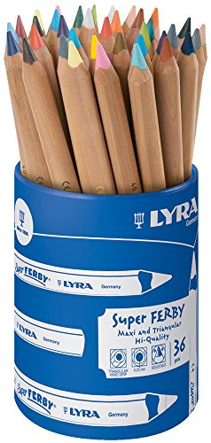 LYRA Super Ferby natur Runddose mit 36 Farbstiften, Sortiert