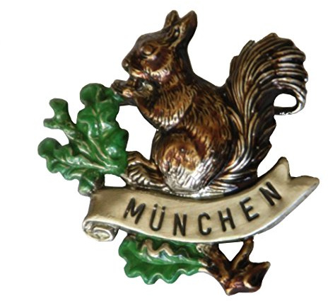 Breiter Hutanstecker Hutabzeichen Hutschmuck Anstecker Eichhörnchen Brosche München Pin Tiermotiv