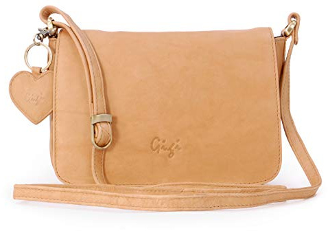 Gigi - Petit Sac Bandoulière Femme Cuir - Sac à Main à Rabat - Sac Besace - Bandoulière Réglable - 14578 - Miel (Marron)