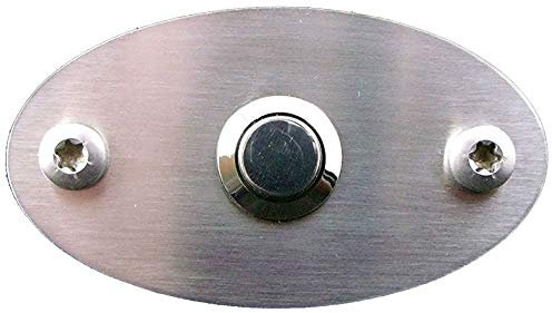 Design V2A Edelstahl Klingelplatte Klingel Platte Schild Klingelschild Türklingel Klingelknopf Drücker Door Bell Plate Stainless Steel Button (Montage mit Schrauben, Platte mit Bohrung)