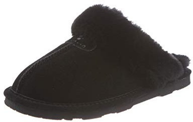 BEARPAW Loki Ii 2 - Women's Sheepskin Slippers Black - 12 Medium