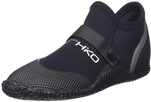 Neoprenschuh Hiko Sneaker mit Klett Wassersport Kanu Kajak Schwimmen SUP Surfen, Schuhgrößen:5 , Schwarz