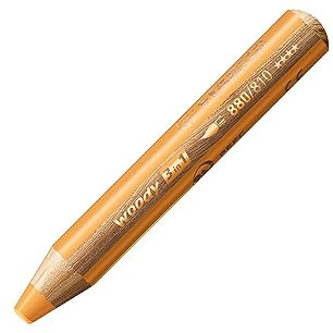 STABILO - Buntstift, Wasserfarbe & Wachsmalkreide - woody 3 in 1 - Einzelstift - gold