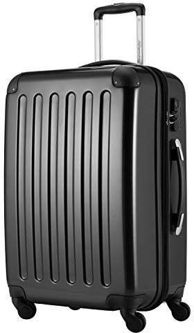 HAUPTSTADTKOFFER Alex - Mittelgroßer Hartschalenkoffer, 4 Rollen, Koffer, Trolley, Rollkoffer, Reisekoffer, Volumenerweiterung, 65 cm, 74 Liter, Schwarz