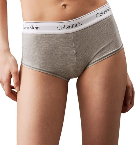 Calvin Klein Dam hipster Boyshort bomull med stretch, Grå (Grey Heather), XS