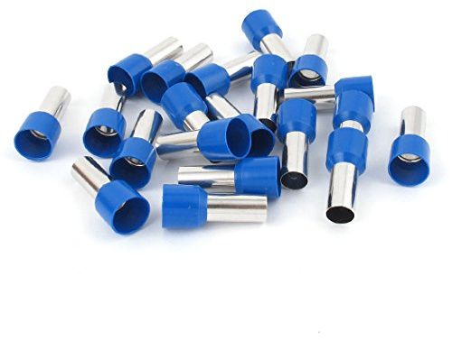 sourcing map 20Pcs 25mm2 Bornes à Sertir Isolées Embout Bleu E25-16 4 Awg | Câble Embout de Câblage, Cosse à Sertir électrique Fil Sertissage Borne Connecteur Terminal Virole