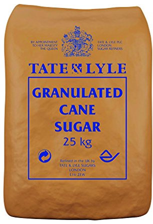 Tate & Lyle - Granulated White Sugar - Versatile Pure White Cane Sugar for Everyday Sweetening, Cooking & Baking - Consistently Fine Quality - UK Packed - 1 x 25kg