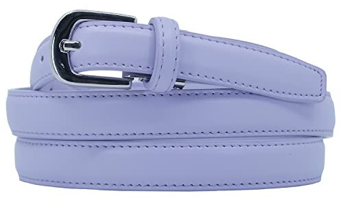 YEHMAN klassischer dünner damen Ledergürtel breite 2 cm Länge 120 cm kürzbar Blasslila