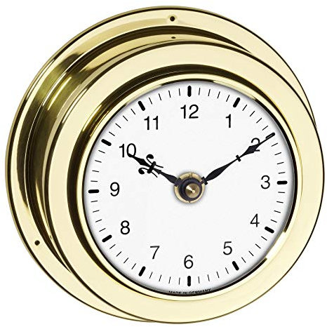 TFA Dostmann Maritim Analoge Wanduhr, 98.1021, aus Messing, maritimes Design, L 140 x B 56 x H 140 mm