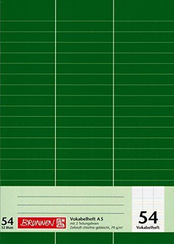VokabelheftBRUNNEN 24 Blatt / A5 - Lineatur 54 - liniert mit 3-Spalten