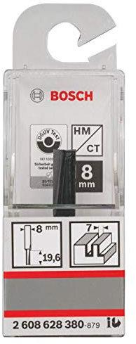 Bosch Professional Fresa Standard ranurar 2 filos:8x7x20mm