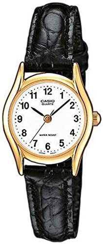 Casio Damen Analog Quarz mit Leder Armbanduhr