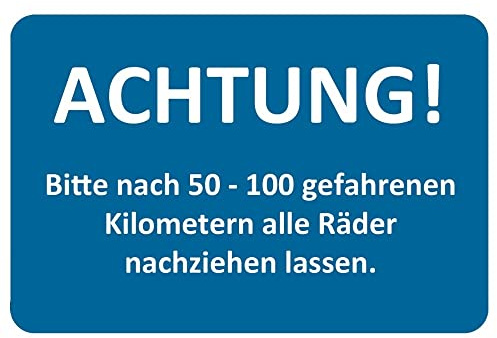 AUPROTEC Kundendienst Aufkleber Werkstatt Serviceaufkleber Auswahl: 10 Stück, Räder nachziehen