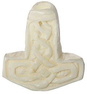 NKlaus Haarschmuck Bartperle Thorshammer mit Knotenmuster Knochen Lockenperle 6433