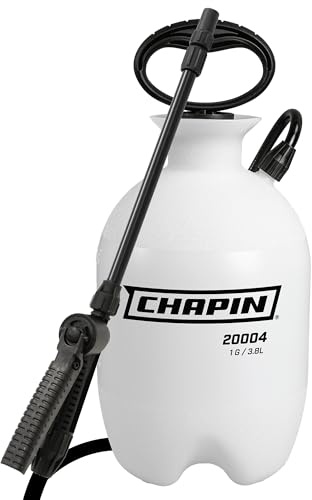 Chapin 20004 Pump Sprayer, 1-Gallon SureSpray Translucent Tank with an Easy Fill Funnel-Top Opening, Adjustable Cone Nozzle & 34 Long Reach Hose, Used for Fertilizer, Pesticides, Weeds & Pests