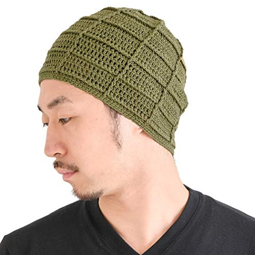 CHARM Herren 100% Baumwolle Beanie - Handmade Sommer Mütze Damen Häkel Strick