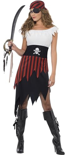 Smiffys Costume de jeune fille pirate, avec robe et bandeau Halloween