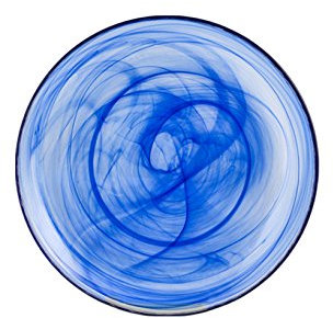 H&H Alabaster Set 6 platos hondos, vidrio, cobalto, 21cm