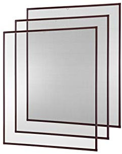 empasa Insektenschutz Fliegengitter Fenster Alurahmen Basic weiß, braun oder anthrazit, 100 x 120 cm 3er SET