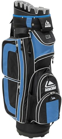 Longridge Pro Cart Bolsa de golf con divisor de 15 posiciones, Negro/Azul Marino