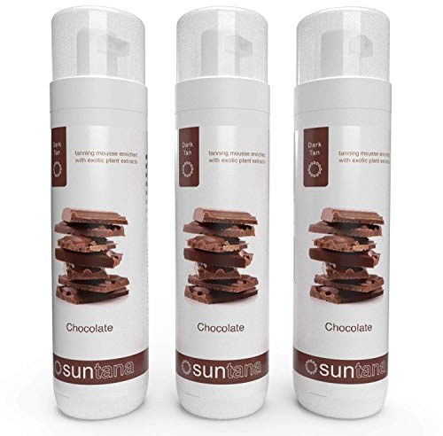 Suntana Spray Tan Chocolat Parfumé' Foncé' Auto-Bronzant Mousse - 3pk