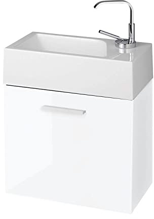 Wunderbad Gäste-WC Badmöbel Waschbecken mit Unterschrank und Ablagefächer