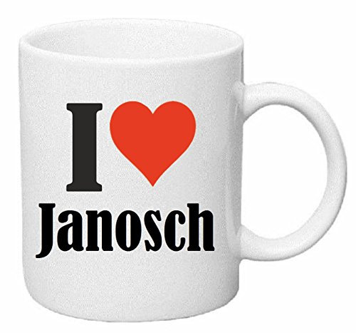 Reifen-Markt Kaffeetasse I Love Janosch Keramik Höhe 9,5cm ? 8cm in Weiß