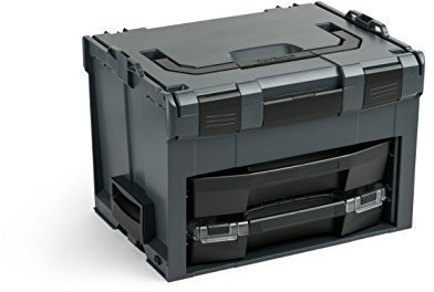 Coffret de rangement outils L-BOXX LSBoxx 306 anthracite | avec iBoxx 72 noire et tiroir LS 72 noir, système de rangement empilabl