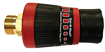 The Simpsons Simpson Dial-N-Wash Universal Adjustable Pressure Regulator | Up To 4500 PSI, M22 Connections, Dial Control For Driveways, Decks, And Vehicles, Adjust Pressure On-the-fly, Prevents Damage