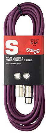 Stagg - Presa Microfono di Alta Qualita XLRf to XLRm, 6m, Viola