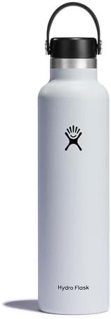 Hydro Flask Water Bottle - Insulated Stainless Steel - Non Spill, Leakproof in 24 Oz White