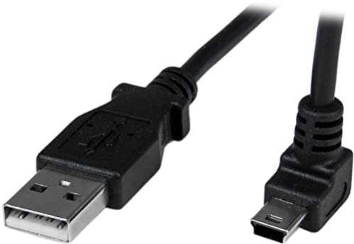 StarTech Cavo USB 2.0 da 1m, A a Mini-B verso l'Alto, Nero (USBAMB1MU) | Connettore Angolato per Spazi Ristretti, Ideale per Fotocamere e Periferiche