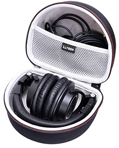 Headphone Case for Audio-Technica ATH-M30X / ATH-M50X / ATH-M40X / ATH-M50xBT2 / ATH-M50xBT2DS Headphones, Black+Grey