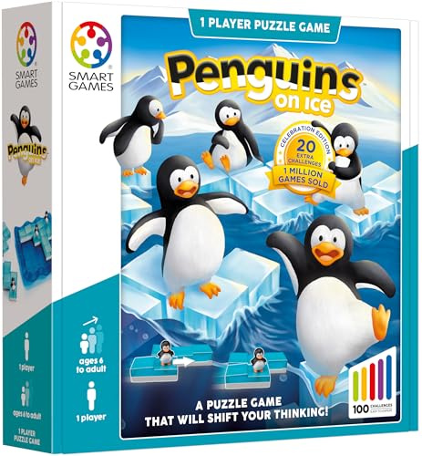 Smart Games - Penguins on Ice, Puzzle Game with 100 Challenges, 6+ Years