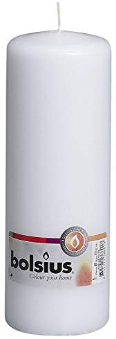 bolsius Stumpenkerzen - Weiß - 20 cm - Brenndauer 75 Stunden, 8 Stück