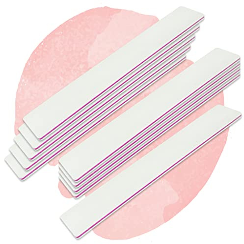 ND24 NailDesign® Nagelfeilen für Gelnägel und Naturnägel 10er Set – Feine 100/180 Profi Feilen für Nägel – Hochwertige Feile für Nageldesign & Modellage – Professionelle Nagel Feilen gerade