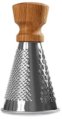 Boska Râpe de table Mini Oslo/Râpe à Fromage / 3 côtés différents/Design fonctionnel/Brun/Argenté / 15 cm