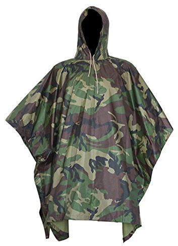Yosoo Multifonction Poncho Militaire Pluie Portable Vestes Coupe-Pluie Imperméable pour Camping Randonnée (Camouflage)