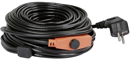 KERBL Frostschutz-Heizleitung mit Thermostat (Länge 12 m, frostfreie Wasserleitung bis -45° C, für Tiertränken, nicht für Heizungsrohre, Heizleistung 192 W) 223588