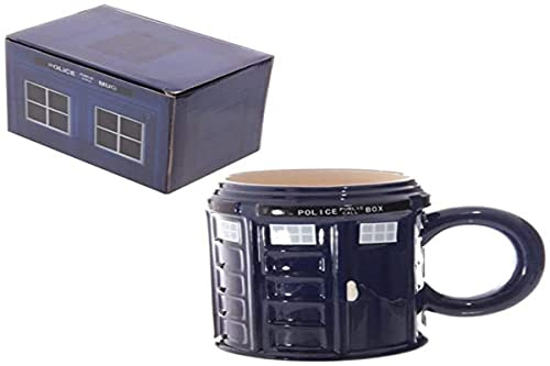 Puckator Round Police Box Ceramic Shaped Mug, Tea Coffee Hot Drinks, Decorative Gift Box, Home Kitchen Office Height 10.5cm Width 14.5cm Depth 9.5cm