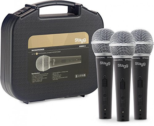 Stagg SDM50-3 Set di 3 microfoni dinamici professionali