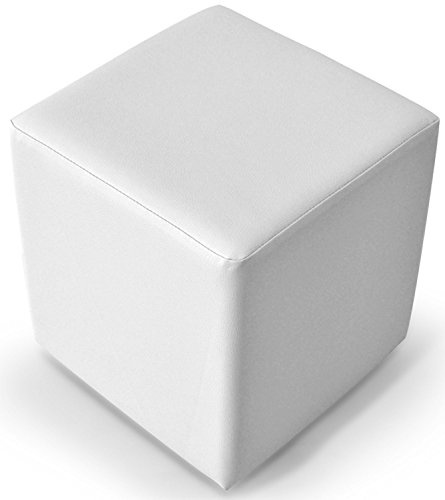 moebel-eins KUBUS Sitzwürfel Bandscheibenhocker Sitzhocker Fußhocker in weiß 50x45x45 cm, Weiss