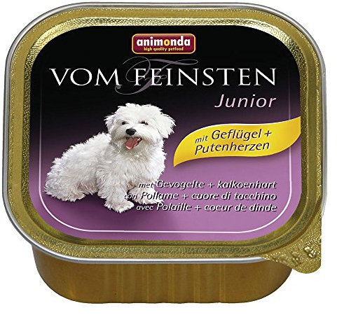 animonda vom Feinsten Hundefutter nass mit Rind + Geflügel (22 x 150g), Welpen getreidefreies Hundefutter ohne Zucker, mit frischen, fleischigen Zutaten